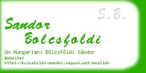 sandor bolcsfoldi business card