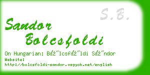 sandor bolcsfoldi business card